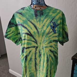 Santa Cruz Green and Purple Tie-Dye T-Shirt